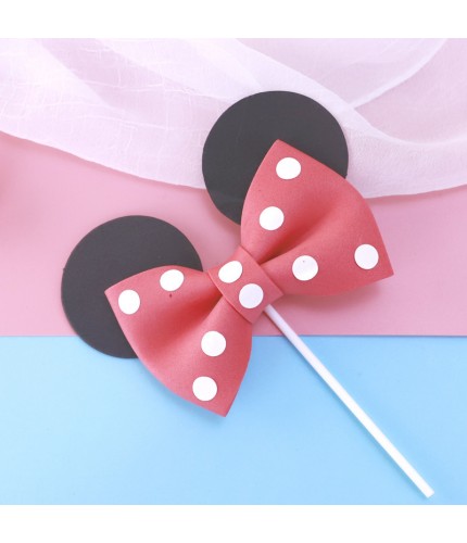 Red Mickey Little Ribbon - 1 Piece Cake Topper