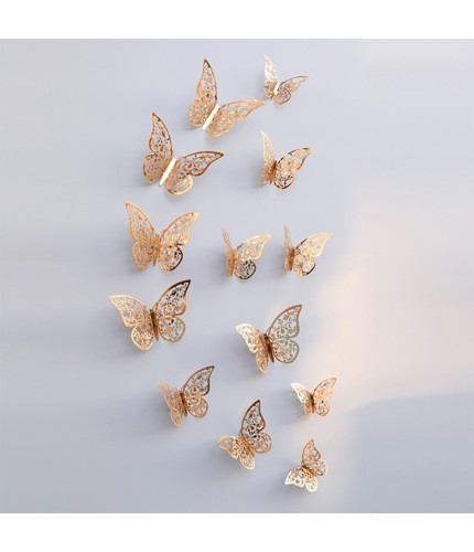 Hollow Butterfly C Champagne 3D Wall Sticker