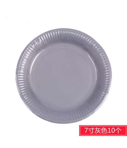 7 Inches Gray 10 Kids Craft Paper Plate
