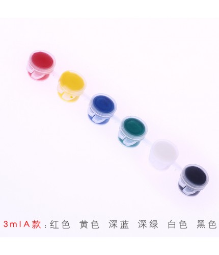 3Ml A Red - Yellow - Navy - Green - White - Black Kids Painting Supplies