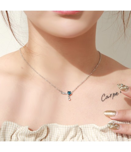 0022# Blue Aurora Kstyle Necklace Clearance