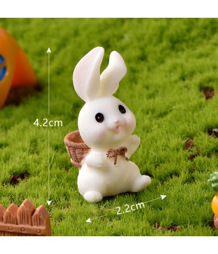 No 21 Rabbit In Bamboo Basket Rabbit Paradise Micro Landscape Miniature Craft Supplies