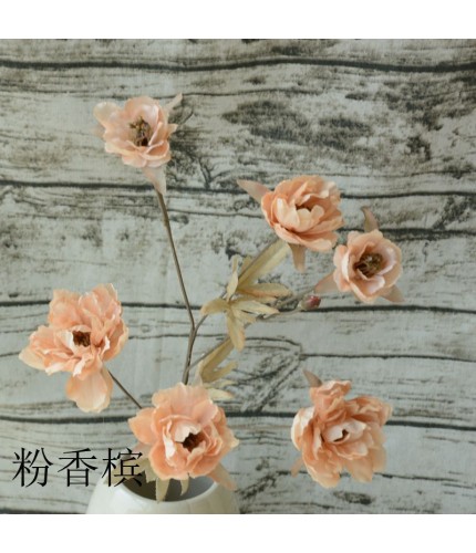 6 Peony Powder Champagne Artificial Flower Clearance