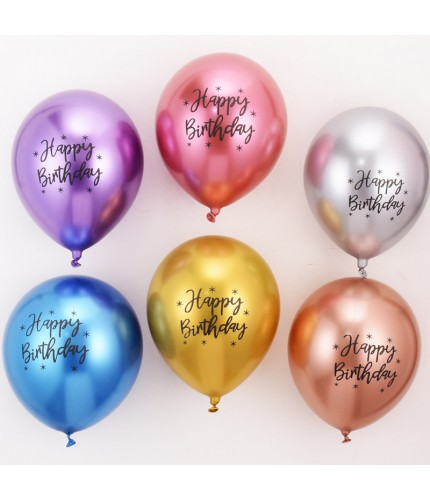 Single Print Birthday Metallic Mix Balloon