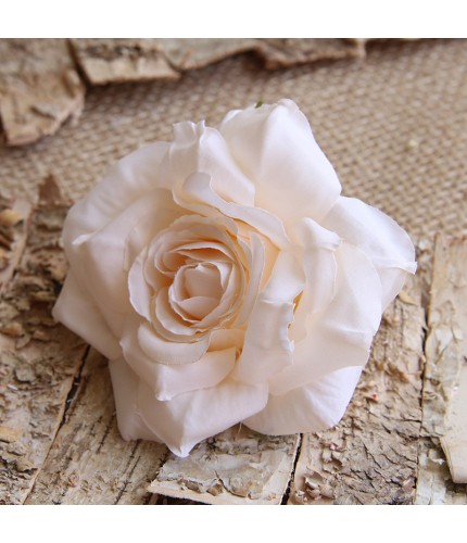 Light Champagne Artificial Rose Head Clearance