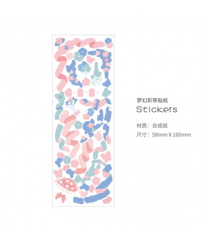 Pink Flower Sticker Sheet Clearance