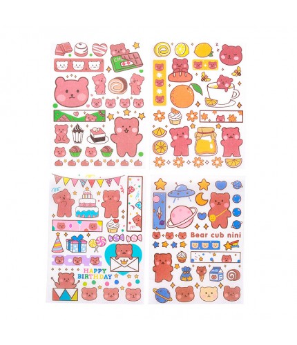 Cute Bears Play In The Universe Sticker Sheet