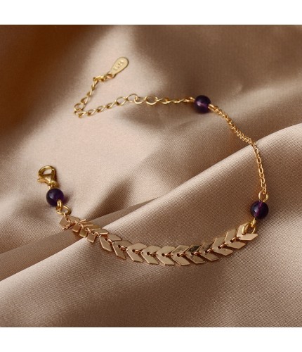 2008# Golden Wheat Ears Kstyle Bracelet