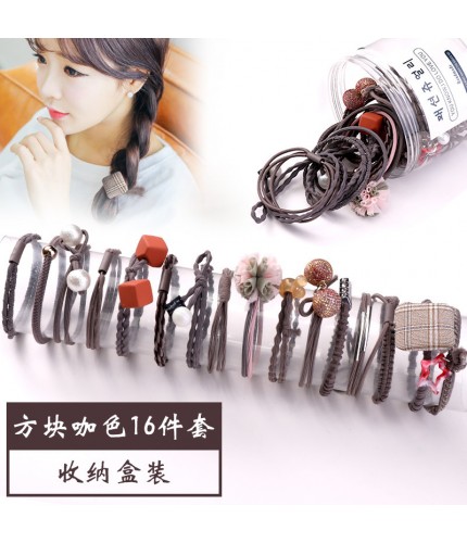 10# Square Coffee 16-Piece Set Hair Bands Clearance