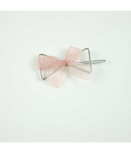 Pink ribbon hair pin