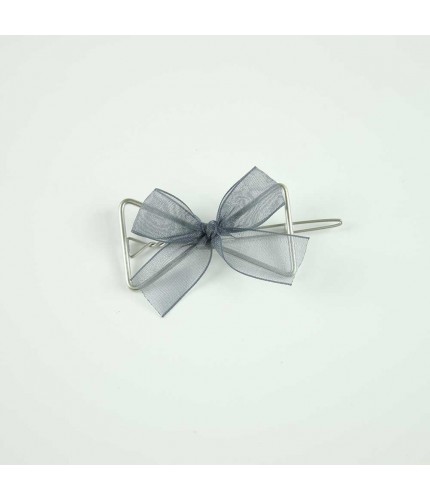 Grey ribbon hair pin